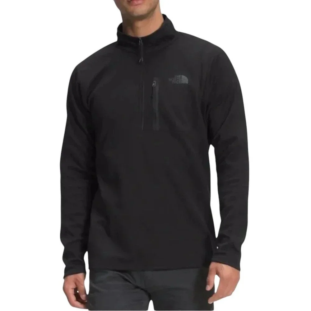 The North Face Canyonlands 1/2 Zip Pullover Men XL Black Fleece Stretch Gorpcore
